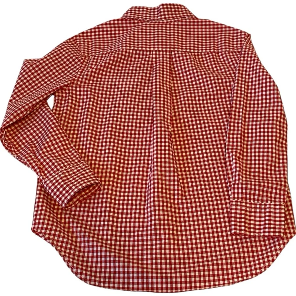 Ralph Lauren Red White Checkered Button Down Long Sleeve Shirt -Like New Boys 8